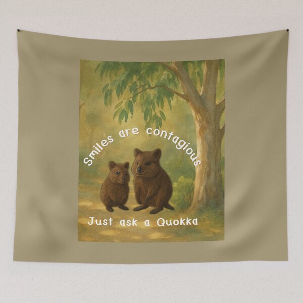 Item preview, Smiles Are Contagious – Quokka Forest Artwork designed and sold by GeoWild Designs.