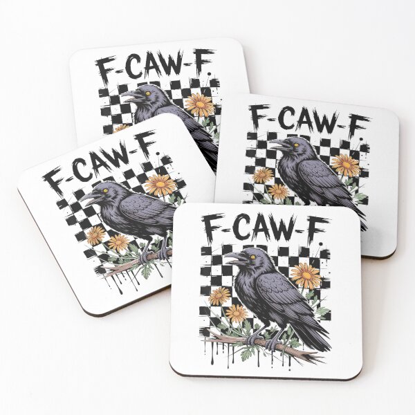Item preview, Cuervo Negro Flowral, F-Caw-F Divertido Pájaro Negro FCAWF Luna Gótico Humor Adulto designed and sold by ivotee.