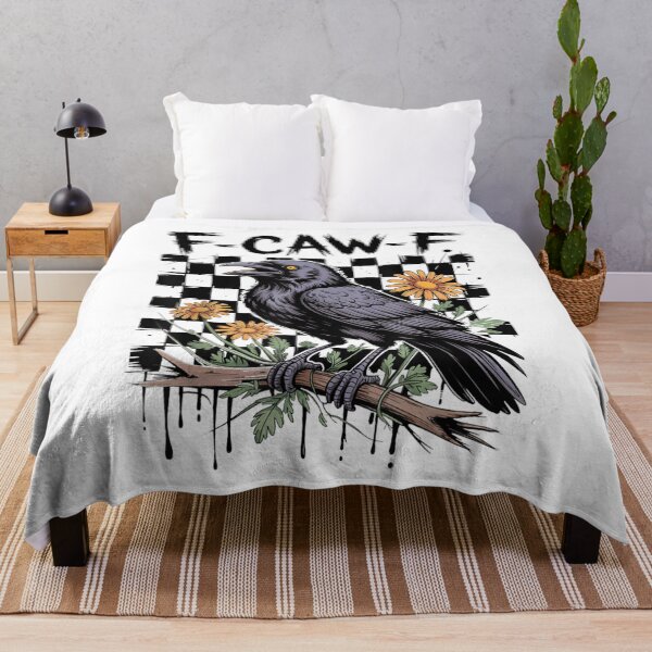 Item preview, Cuervo Negro Flowral, F-Caw-F Divertido Pájaro Negro FCAWF Luna Gótico Humor Adulto designed and sold by ivotee.