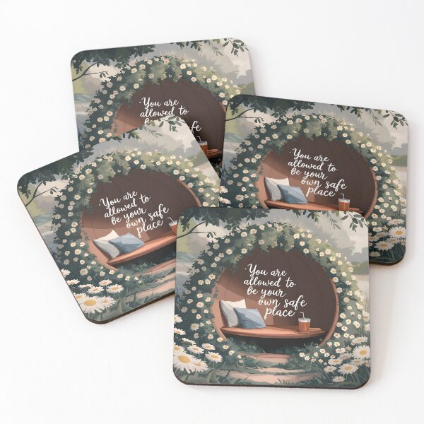 Item preview, You Are Allowed To Be Your Own Safe Place, Self Care Daisy Quote Art designed and sold by MoMidoStore.