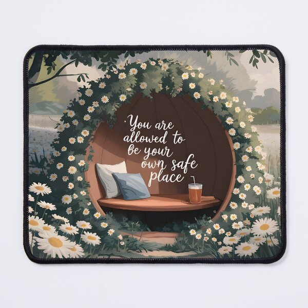 Item preview, You Are Allowed To Be Your Own Safe Place, Self Care Daisy Quote Art designed and sold by MoMidoStore.