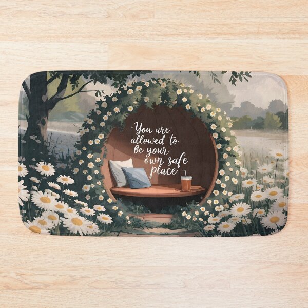 Item preview, You Are Allowed To Be Your Own Safe Place, Self Care Daisy Quote Art designed and sold by MoMidoStore.