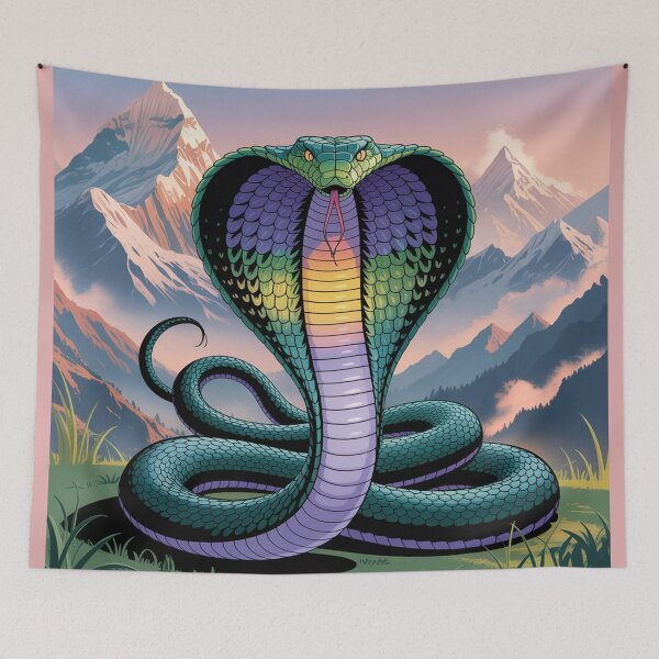 Item preview, А magnificent cobra the backdrop  Himalayas.  designed and sold by Lilashakti ⭐️ ⭐️ ⭐️ ⭐️ ⭐️.