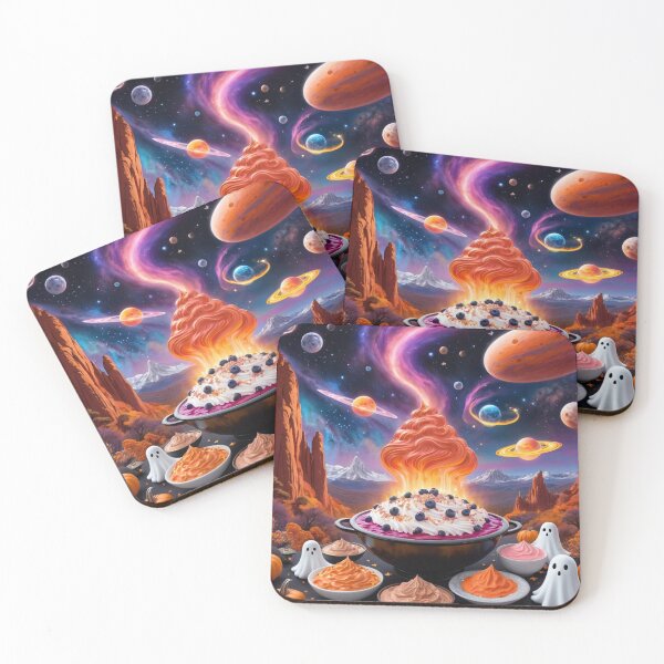 Item preview, Ghosts Hiding In Mars Cliffs And Different Colored Halloween Desserts designed and sold by Melantari Vizuns.