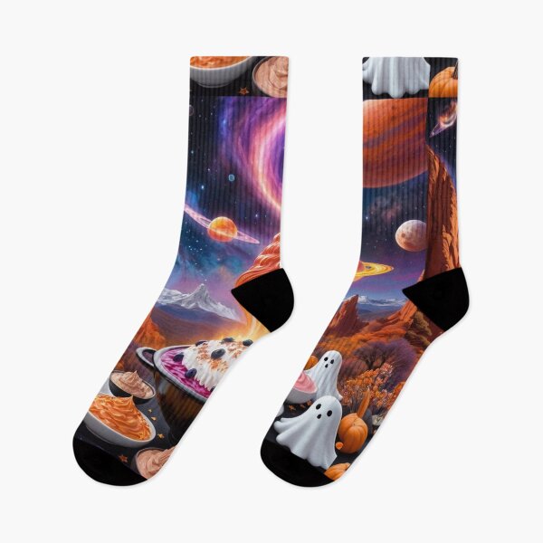 Item preview, Ghosts Hiding In Mars Cliffs And Different Colored Halloween Desserts designed and sold by Melantari Vizuns.