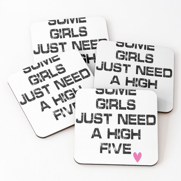 Item preview, Some Girls Just Need a High Five – Funny Sarcastic Quote with Pink Heart designed and sold by ArtVibeDesign.