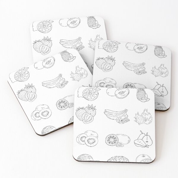 Item preview, Sketched Black and White Fruit Outline designed and sold by sugababby.