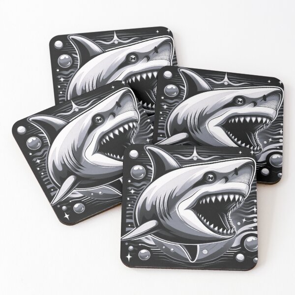 Item preview, blackwhite wild shark designed and sold by Dogandesighn.