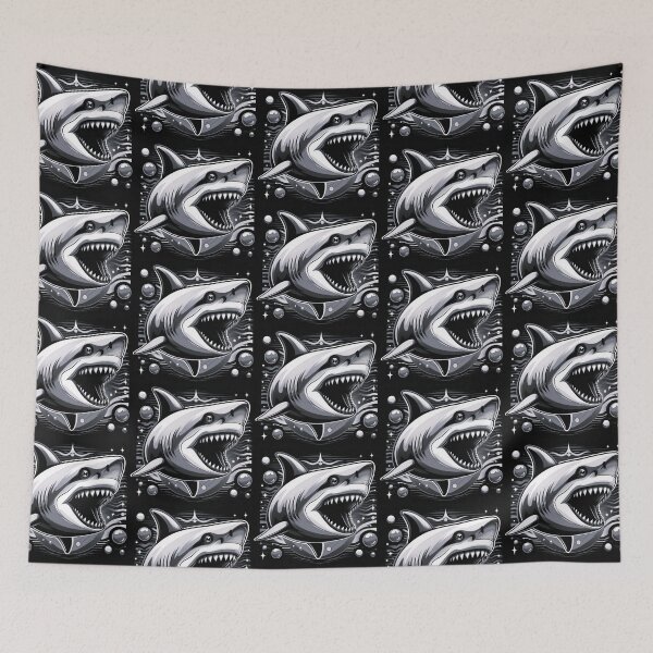 Item preview, blackwhite wild shark designed and sold by Dogandesighn.