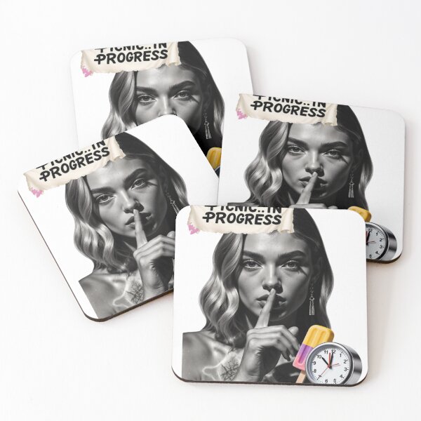 Item preview, Black and White Portrait with Shushing Gesture and Playful Elements designed and sold by Creative88Art.