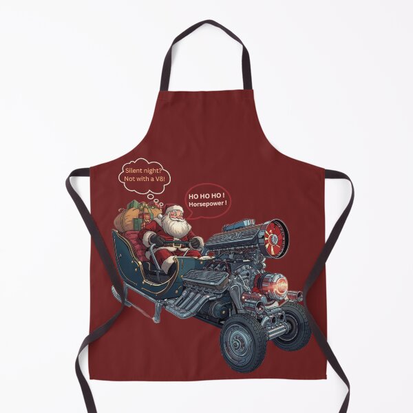 Item preview, Christmas in turbo version! Santa Claus in a red suit, sitting in a sleigh transformed into a powerful V8 engine machine, symbolizes the fusion of classic and modern. designed and sold by Creative-Sanc.