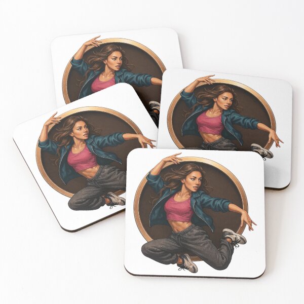 Item preview, Illustration of a Woman in Motion Framed by a Golden Circle designed and sold by Creative88Art.