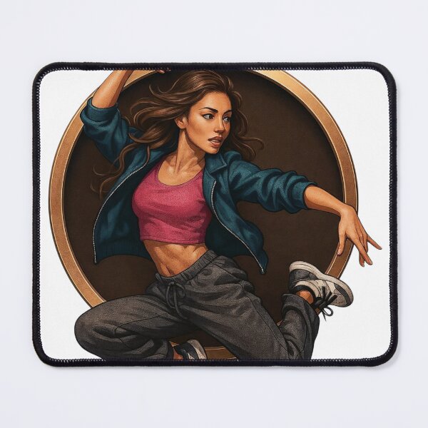 Item preview, Illustration of a Woman in Motion Framed by a Golden Circle designed and sold by Creative88Art.