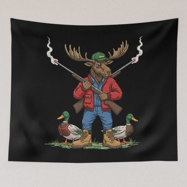 Item preview, Hunting Moose with Ducks Funny   designed and sold by TeeARTHY.
