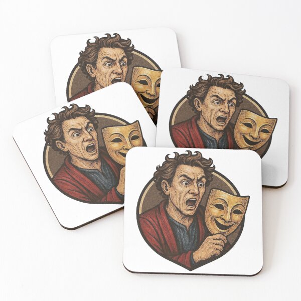 Item preview, Person Holding Golden Theatrical Mask with Shocked Expression designed and sold by Creative88Art.