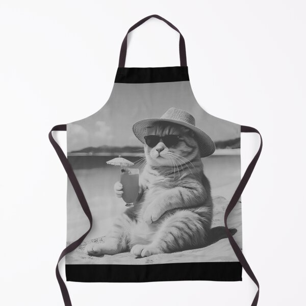 Item preview, Funny Chubby Cat Relaxing at the Beach with Cocktail designed and sold by MagicPixelArts.