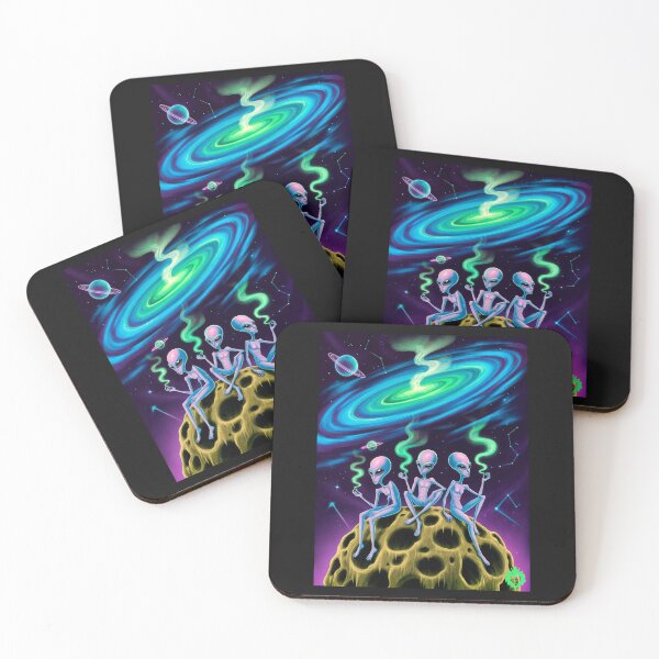 Item preview, Smoking galaxy alien weed designed and sold by GreenKingShop.