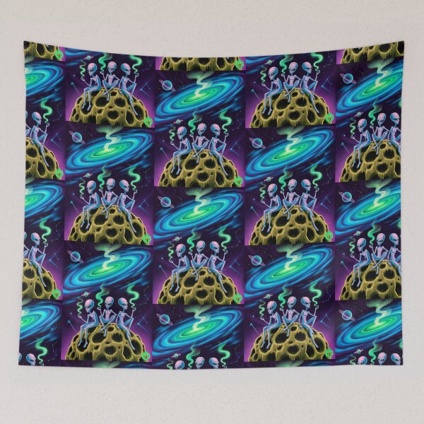 Item preview, Smoking galaxy alien weed designed and sold by GreenKingShop.