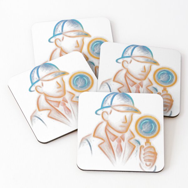 Item preview, Illustration of a Detective with Deerstalker Hat and Magnifying Glass designed and sold by Creative88Art.
