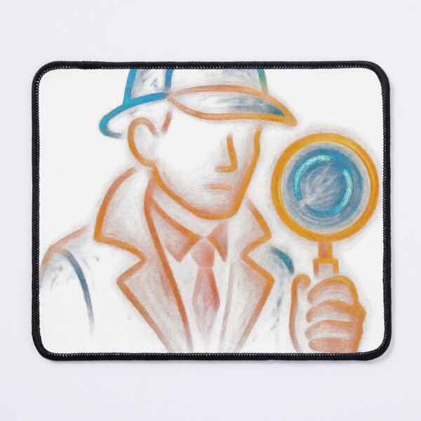 Item preview, Illustration of a Detective with Deerstalker Hat and Magnifying Glass designed and sold by Creative88Art.