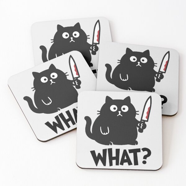 Item preview, Chubby Cat What? Murderous Cat With Knife designed and sold by SnapLabDesigns.