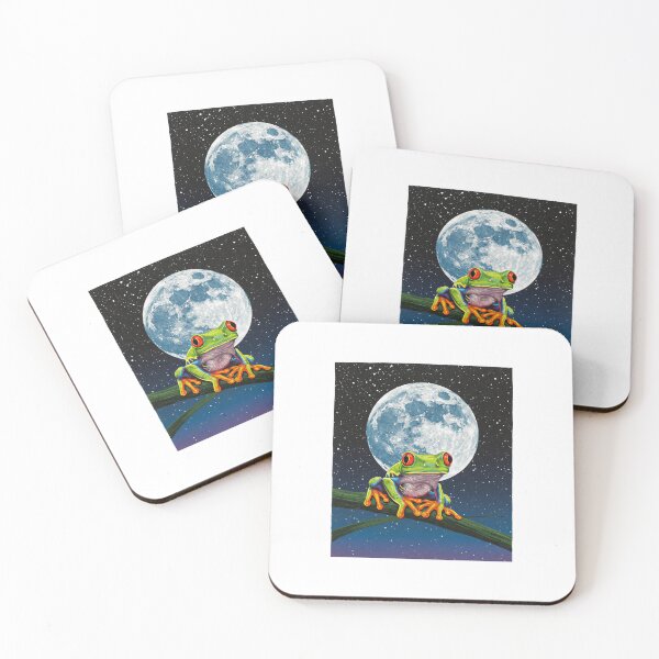 Item preview, Vibrant Tree Frog Under Full Moon   designed and sold by TeeARTHY.