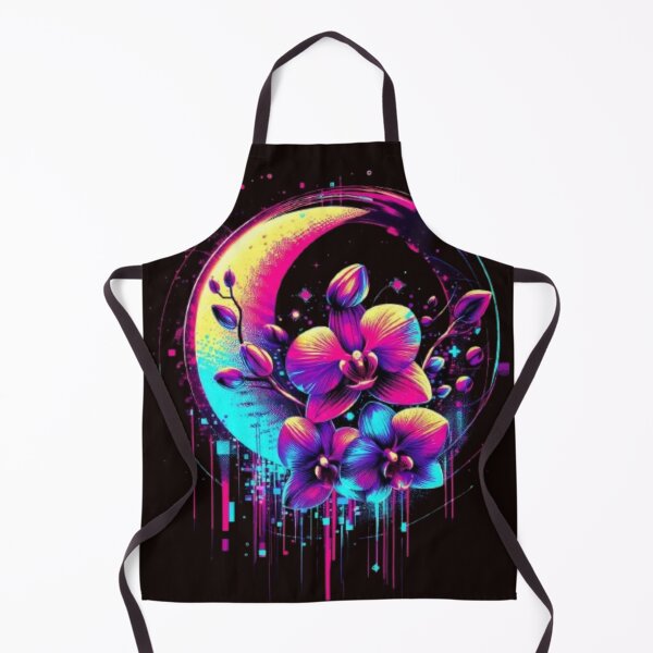 Item preview, Cosmic Flora Glitch Art - Futuristic Moon Flowers Neon - Cyberpunk Digital Surrealism  designed and sold by trend-forge.