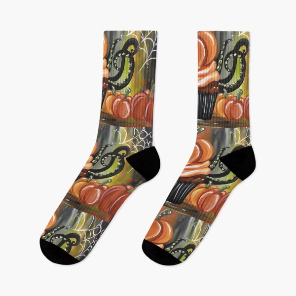 Item preview, Pumpkin Power Cupcake with Spiraling Vines and Spooky Halloween Flair with Orange Frosting and Black Tentacles designed and sold by OlfactoART Studio.