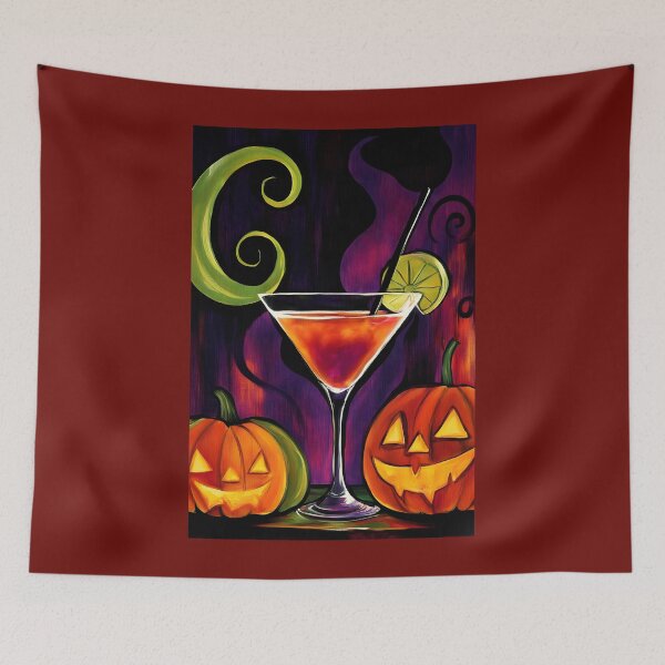 Item preview, Sip Into Halloween Fun with a Lime-Garnished Cocktail and Glowing Jack-o-Lanterns designed and sold by OlfactoART Studio.