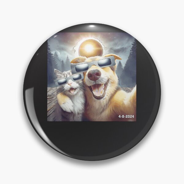 Item preview, Cat-And-Dog-Selfie-With-Solar-2024-Eclipse-Wearing-Glasses-(1) designed and sold by flankaocau.