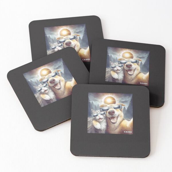 Item preview, Cat-And-Dog-Selfie-With-Solar-2024-Eclipse-Wearing-Glasses-(1) designed and sold by flankaocau.