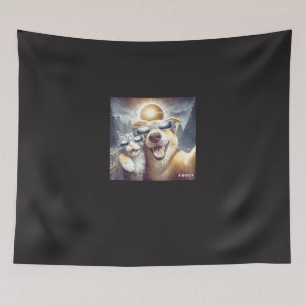 Item preview, Cat-And-Dog-Selfie-With-Solar-2024-Eclipse-Wearing-Glasses-(1) designed and sold by flankaocau.