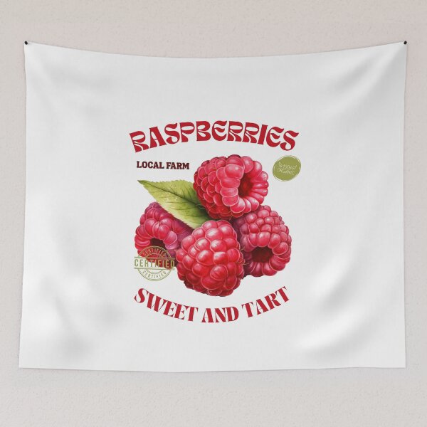 Artikelvorschau, Himbeeren Obstmarkt | Retro Vintage Beeren Design entworfen und verkauft von Otaku Style.