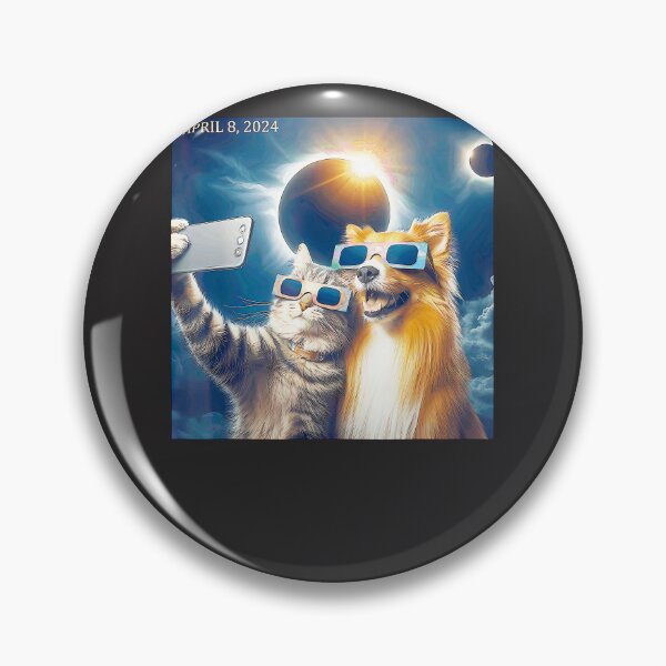 Item preview, Cat-And-Dog-Selfie-With-Solar-2024-Eclipse-Wearing-Glasses-(2) designed and sold by flankaocau.
