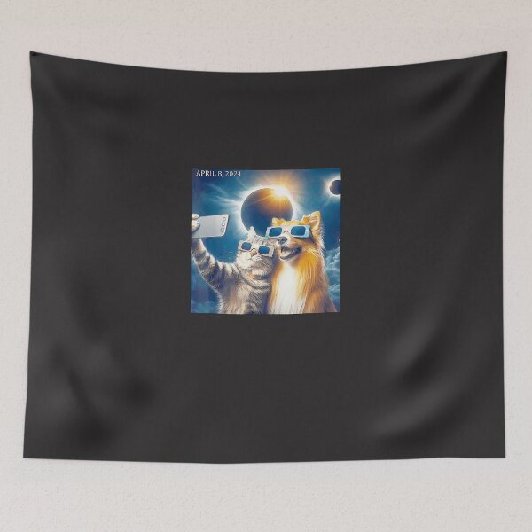Item preview, Cat-And-Dog-Selfie-With-Solar-2024-Eclipse-Wearing-Glasses-(2) designed and sold by flankaocau.