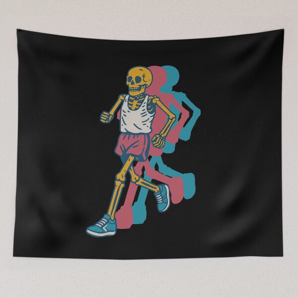 Item preview, Funny Running Skeleton Cartoon designed and sold by TeeARTHY.