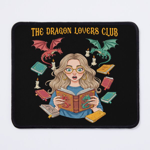 Item preview, Fantasy Bookworm Girl with Dragon Lovers Club designed and sold by TeeARTHY.