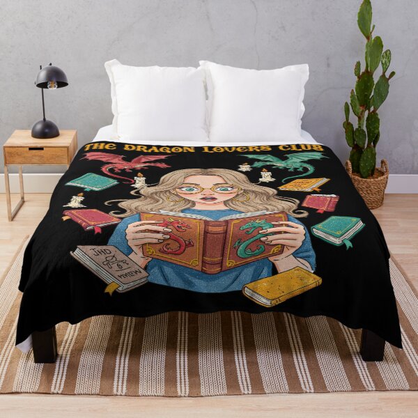 Item preview, Fantasy Bookworm Girl with Dragon Lovers Club designed and sold by TeeARTHY.