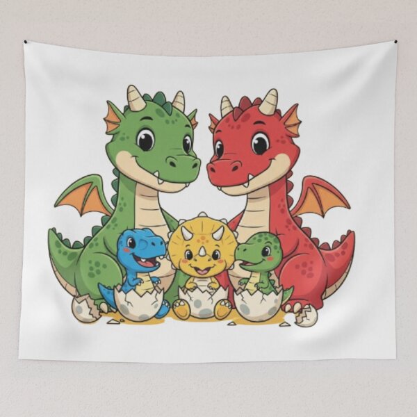 Item preview, Dragon and baby dinosaur designed and sold by PP&RAINBOW SHOP.