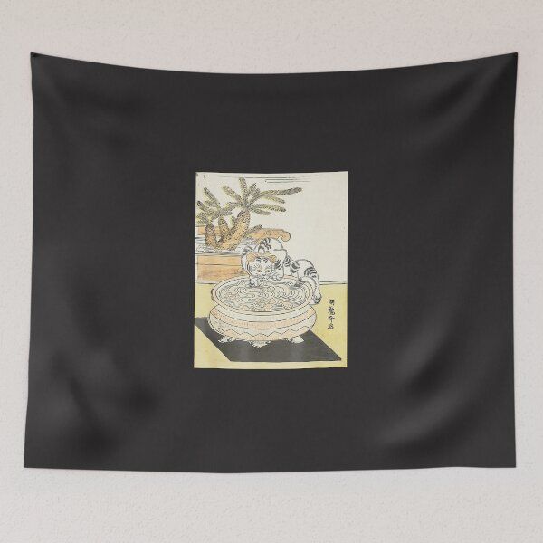 Item preview, Cat-And-Goldfish-Vintage-Japanese-Art designed and sold by flankaocau.