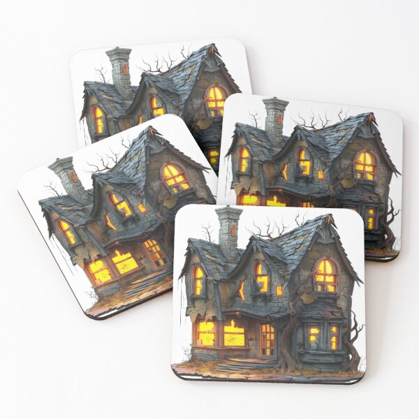 Item preview, Haunted House – Creepy Halloween Mansion with Glowing Windows designed and sold by AlexLineArt.