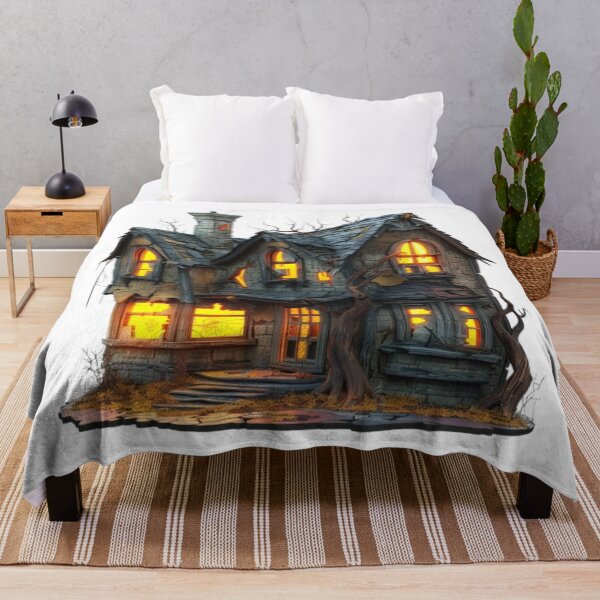 Item preview, Haunted House – Creepy Halloween Mansion with Glowing Windows designed and sold by AlexLineArt.