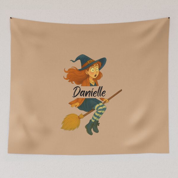 Item preview, Danielle Name Customized Halloween Cute Witch designed and sold by Our Bible Journey.