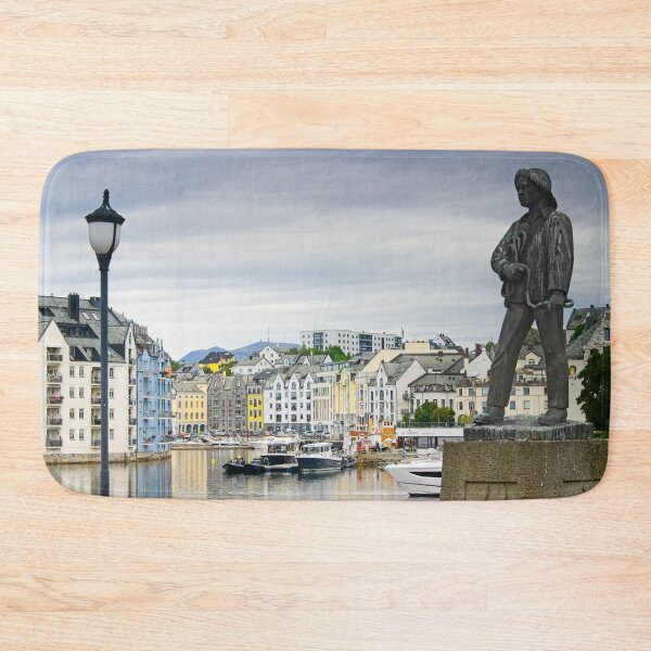Item preview, The Fisher Boy Statue in Art Nouveau Alesund Norway designed and sold by Martyn R Arnold Fine Art Nature & Landscape Photography.