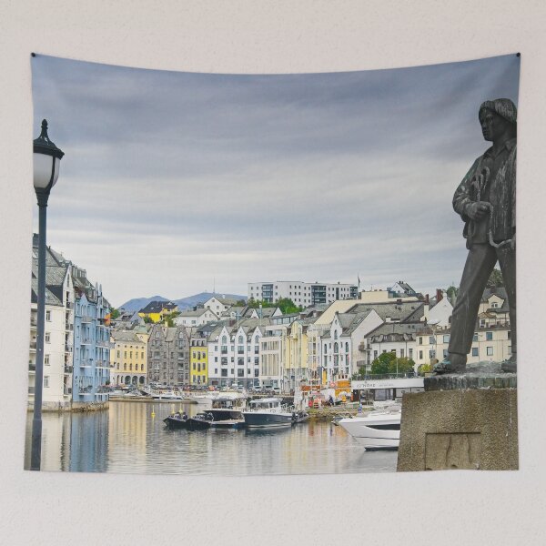 Item preview, The Fisher Boy Statue in Art Nouveau Alesund Norway designed and sold by Martyn R Arnold Fine Art Nature & Landscape Photography.