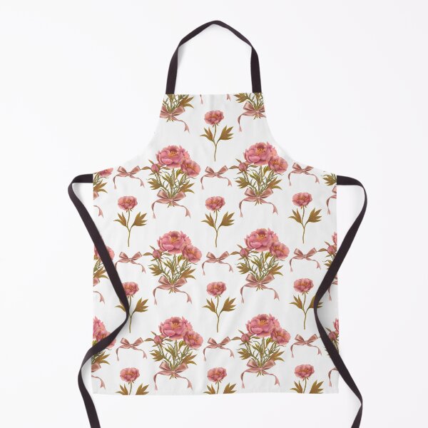 Item preview, Seamless watercolor botanical pattern with pink peonies and bows on white background designed and sold by Grin Katalina Floral Patterns & Cozy Art.