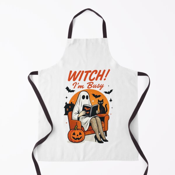 Item preview, Witch I’m Busy Pinup Ghost Reader designed and sold by CleanDecor.