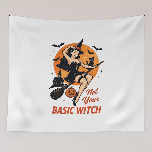 Item preview, Not Your Basic Witch Pinup Retro designed and sold by CleanDecor.