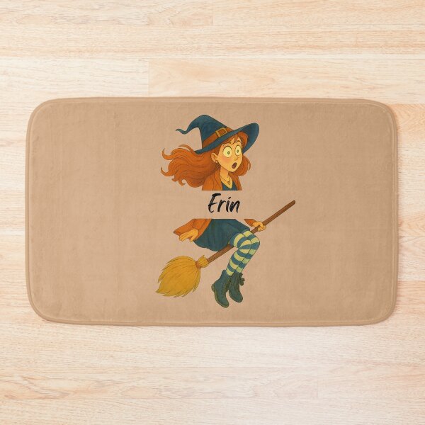 Item preview, Erin Name Customized Halloween Cute Witch designed and sold by Our Bible Journey.