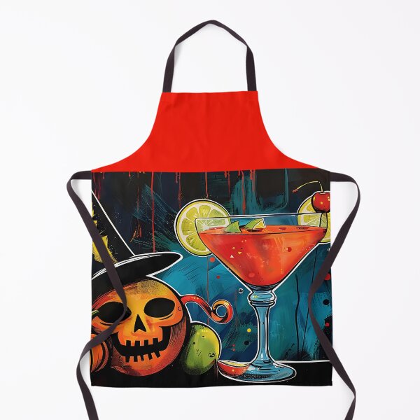 Item preview, Celebrate Halloween Creepy Cocktails with a Vibrant Martini, Pumpkin, Skull and Witch Hat designed and sold by OlfactoART Studio.